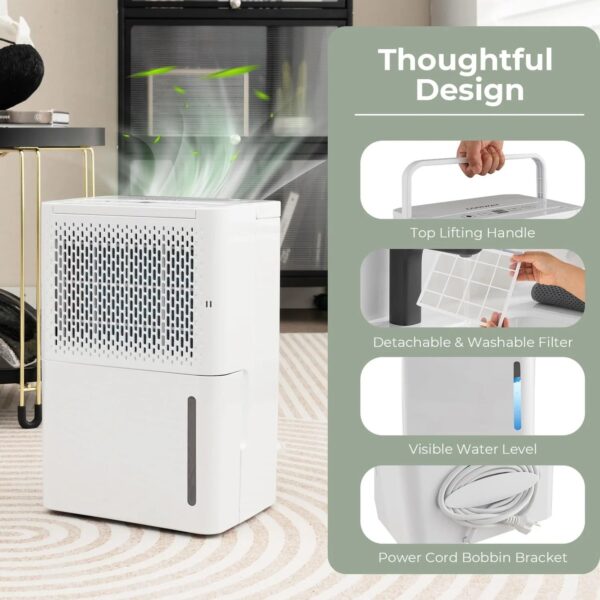 Dehumidifier for Basement, 2000 Sq. Ft 32 Pint Quiet & Energy Efficient Dehumidifier w/Continuous/Drying/Auto Mode - Image 8