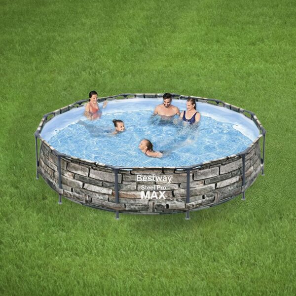 56817E 12' x 30" Steel Pro Max Round Above Ground Swimming Pool w/ Pump - Image 7