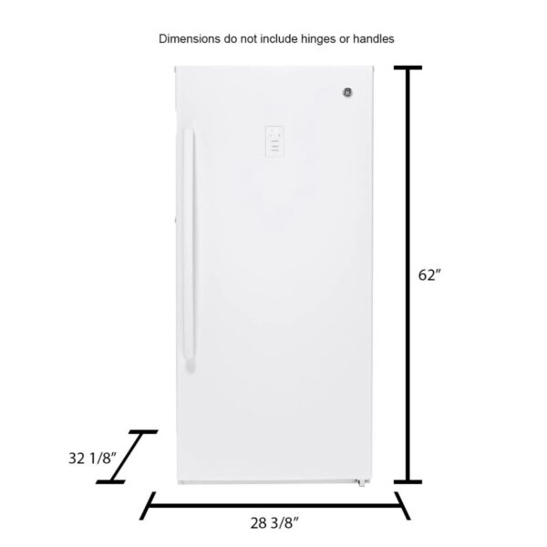 GE 14.1 Cu. ft. White Frost-free Upright Freezer FUF14DLRWW - Image 16