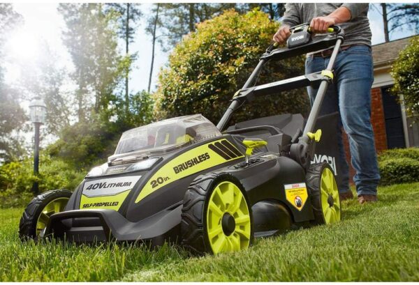 20" RY40190 40-Volt Brushless Lithium-Ion Cordless Battery Self Propelled Lawn Mower with 5.0 Ah Battery and Charger Included - Image 6
