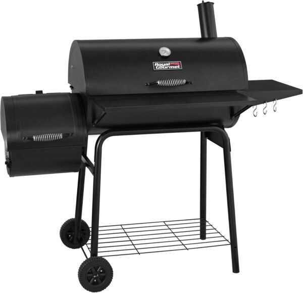 30" BBQ Charcoal Grill and Offset Smoker | 811 Square Inch cooking surface, Outdoor for Camping | Black - Image 2