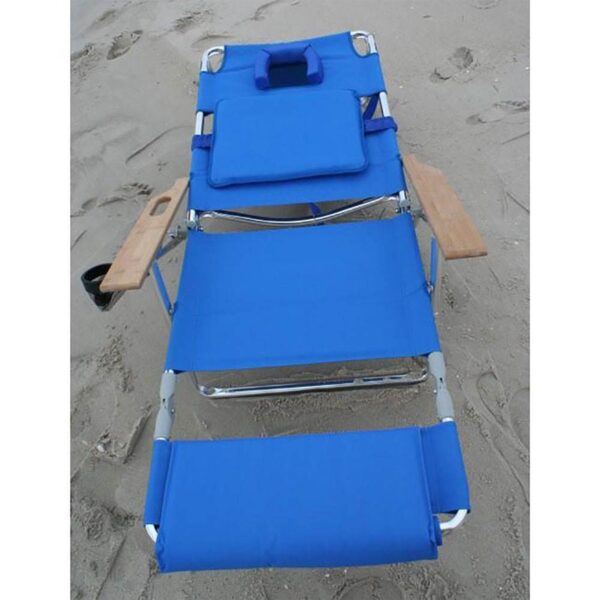 Ostrich Deluxe 3N1 Lightweight Outdoor Lawn Beach Lounge Chair w/ Footrest, Blue - Image 6