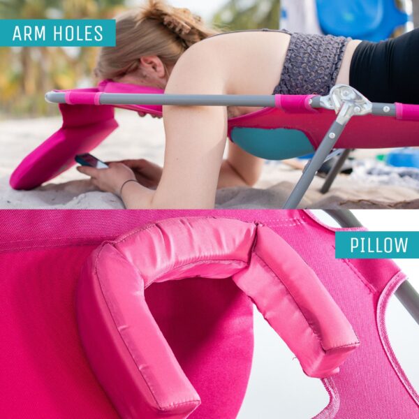 Ostrich Ladies Comfort Lounger, Portable Beach Camping Pool Tanning Chair, Pink - Image 5