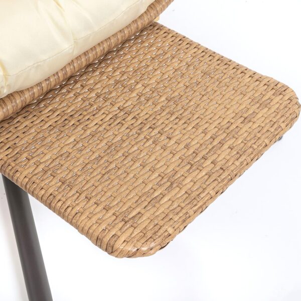 Indoor Outdoor Egg Hanging Chair with Stand, Patio Wicker Swing Egg Chair Indoor Swinging Chair Outdoor Hammock Egg Chair 350lbs Capacity for Patio Bedroom Balcony, Charcoal Grey (EG-001) - Image 16