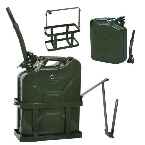 Holder 20L Liter 5 Gallons - Steel Tank Gasoline Green