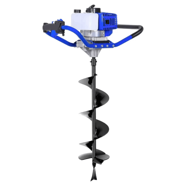 Post Hole Digger Gas Powered, 52cc 2.4 HP 2 Stroke Engine Earth Auger with 8" Drill Bit, EPA Compliant Post Hole Auger