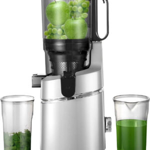 Juicer Machines, 5.3-Inch Self-Feeding Masticating Juicer Fit Whole Fruits & Vegetables, Cold Press Electric Juicer Machines with High Juice Yield, Easy Cleaning, BPA Free, 250W