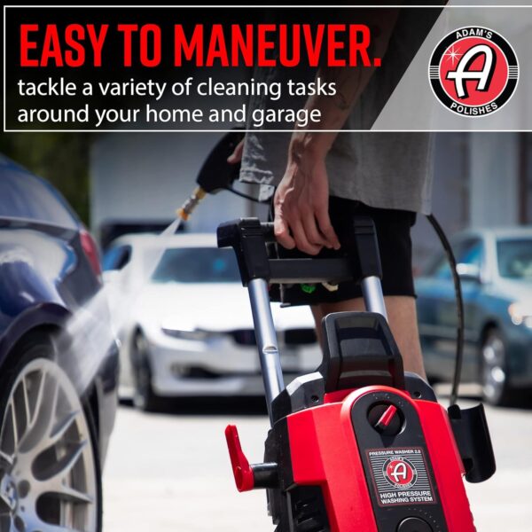 Electric Pressure Washer 2.0, Powerful 1.4 GPM 2000 PSI Car Pressure Washer Sprayer, Snub Nose & Tip Attachment, Use,Car Soap, Patio Boat RV Motorcycle Car Garage Deck Adam's Polishes - Image 5