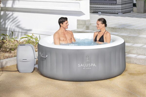 Inflatable Hot Tub Spa (71" x 26") | Portable Hot Tub with 2 Covers (1 Energy-Efficient Thermal Cover and 1 Standard Cover) | Fits Up to 2-4 Persons | Black - Image 2