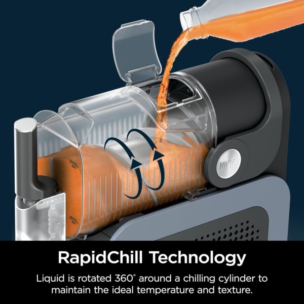 SLUSHi with RapidChill Technology, 88 oz. Frozen Drink & Slushie Machine, 5 Preset Programs, Margaritas, Frappés, and More, Premium Accents, Black, FS301 - Image 11
