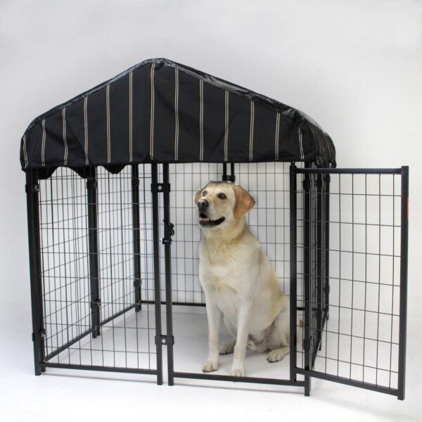 Lucky Dog 4' x 4' x 4.3' Uptown Welded Wire Dog Kennel w/ Waterproof Cover - Image 14