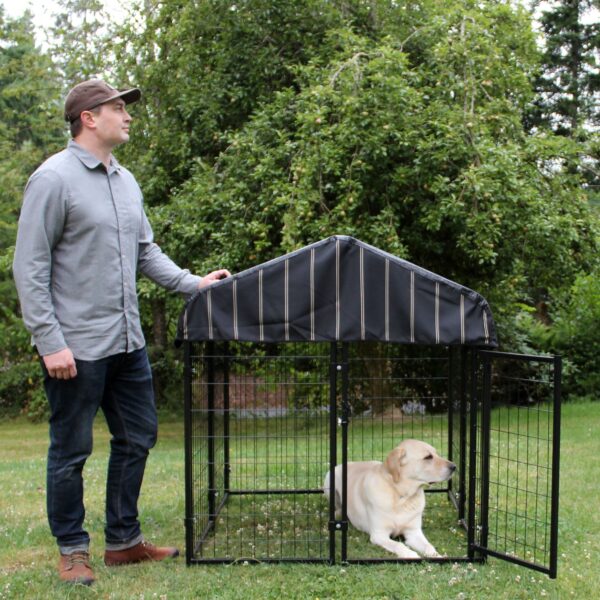 Lucky Dog 4' x 4' x 4.3' Uptown Welded Wire Dog Kennel w/ Waterproof Cover - Image 13