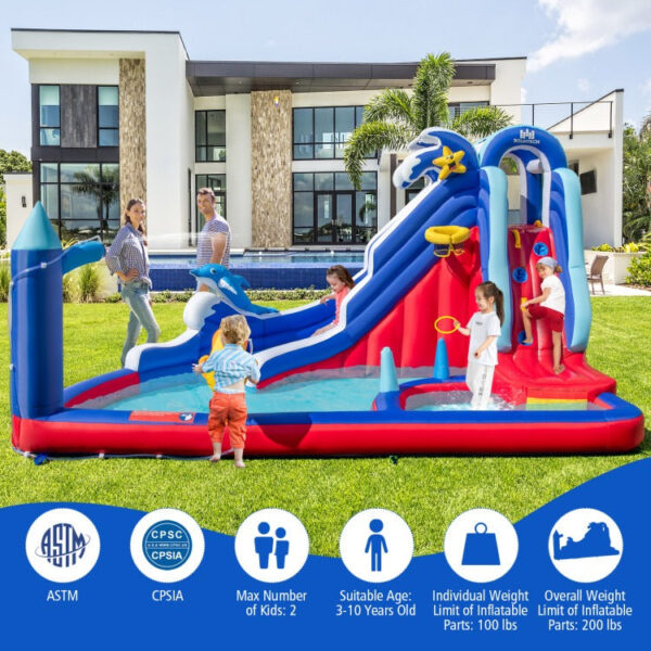 6-In-1 Inflatable Water Park with 735W Blower - Image 4