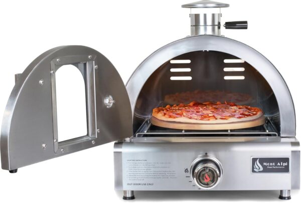 12000 BTU Multi-Fuel Countertop Table Top Stainless Steel Portable Outdoor Cooking Kitchen Backyard Propane Gas Pizza Making Baking Oven Roasting Grill - Pizza Stone Included - Image 6