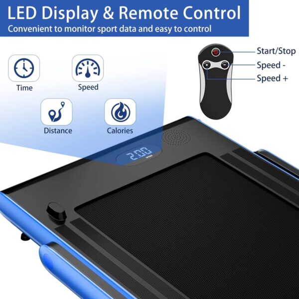 2 in 1 Under Desk Treadmill, 2.25HP Superfit Folding Treadmills for Home Office w/Smart - Image 6