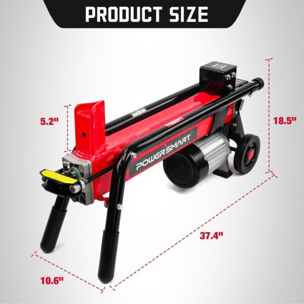 7-Ton - Efficient Wood Splitter with 3500 Motor Speed, 15 Amp, Horizontal Full Beam Design and Steel Wedge for Firewood & Kindling Cutting - Image 3