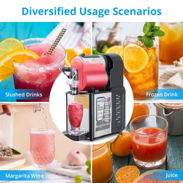 Commercial Slushie Machine 3L Stainless Steel Self-Cleaning Slushy Maker for Frozen Drinks,Snow Melting Ideal for Home,Coffee Shop,Restaurant - Image 39