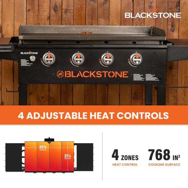 36 Inch 4 Burner Outdoor Propane Gas Grill with Side Shelves - Image 4