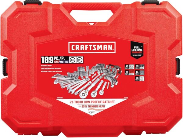 Mechanics Tool Set, 1/4 and 3/8 Inch Drive, 189 Piece (CMMT12134) - Image 7