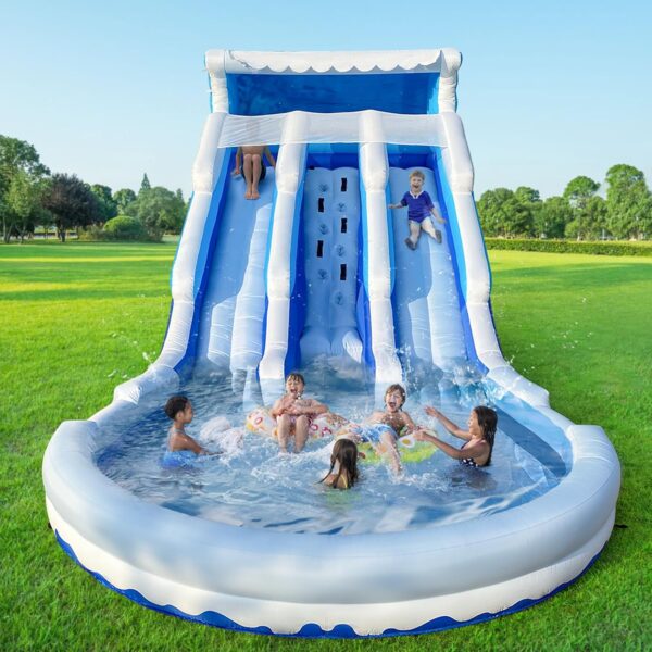 Large Inflatable Water Slide Swimming Pool Play Center, Commercial Grade Lightweight Premium Water Slide Bounce House 20.6x9.5x9.3Ft for Kids and Adults (with Blower) - Image 7