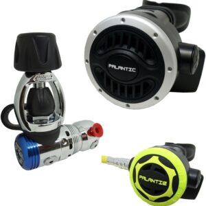 Yoke Regulator & Octopus Combo for Scuba Diving | High-Performance Over-Balanced Regulator, Silicone Mouthpiece, 27" Hose, Large Purge Button, 36" Yellow Octopus Hose
