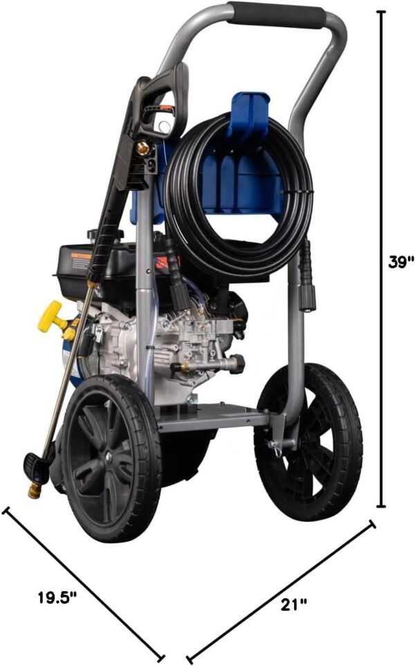 Pressure Washer, 3400 PSI and 2.6 Max GPM, Onboard Soap Tank, Spray Gun and Wand, 5 Nozzle Set, for Cars/Fences/Driveways/Homes/Patios/Furniture - Image 2