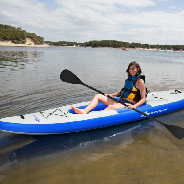 1-Person Inflatable Kayak with Hand Pump & Adjustable Aluminum Oars, 11FT Portable Canoe Boat Raft Kayaks for Fishing Touring - Image 13