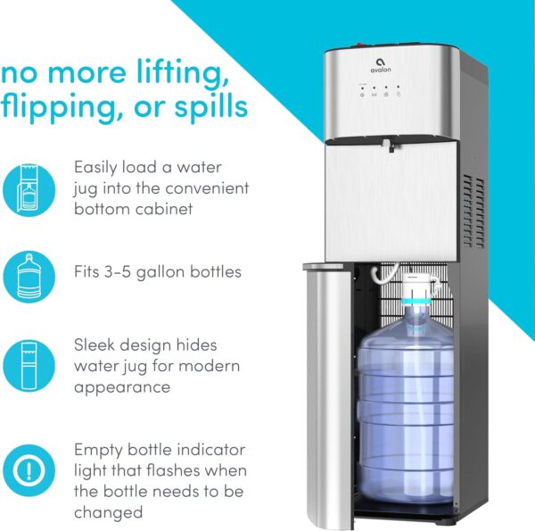 Limited Edition Self Cleaning Water Cooler Water Dispenser - 3 Temperature Settings - Hot, Cold & Room Water, Durable Stainless Steel Construction, Bottom Loading - UL Listed-Avalon - Image 17