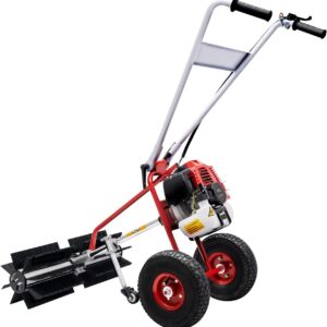 43cc 1.7HP Gas Powered Broom, 2 Stroke Power Sweeper Handheld Gasoline Power Broom Sweeping Machine for Garden Lawn Yard Sidewalk Driveway Turf Grass Cleaning, 600mm Nylon Brush Sweeping broom
