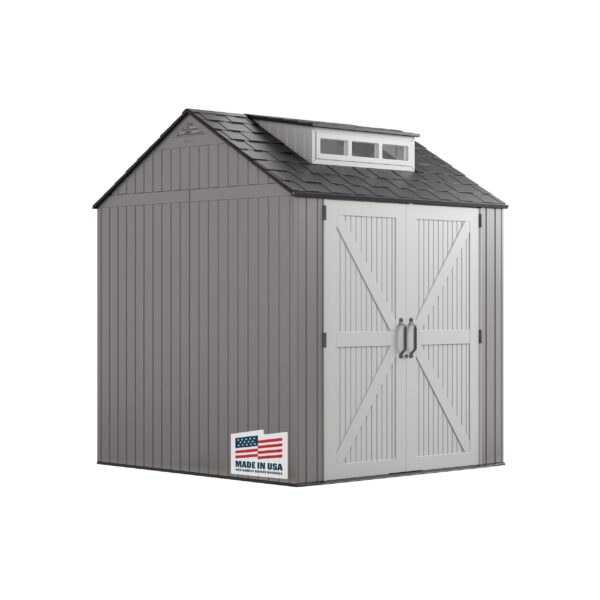 Extra Large Resin Outdoor Storage Shed With Floor (7 x 10 Ft.), Weather Resistant, Brown, Organization for Home/Lawn Mower/Backyard Equipment/Bike Storage/Pool Supplies - Image 2