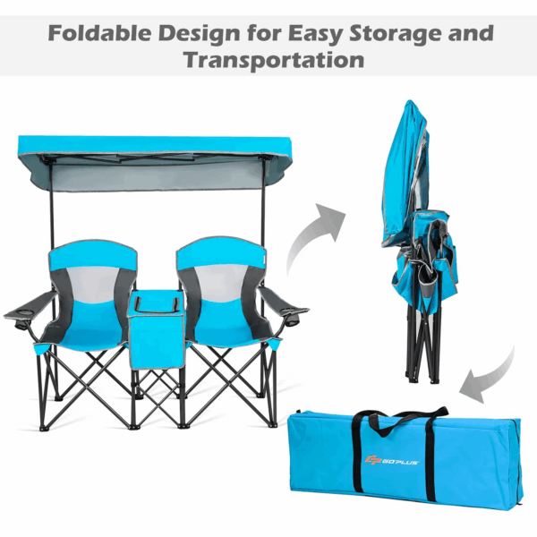 Double Camping Seat w/Shade Canopy - Image 2