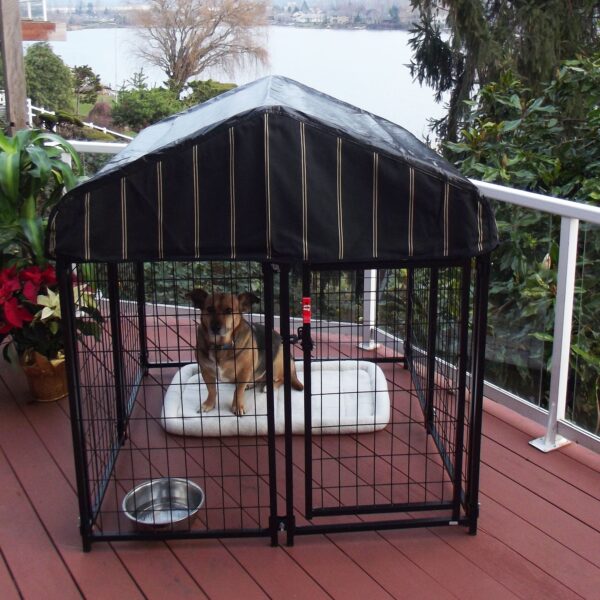 Lucky Dog 4' x 4' x 4.3' Uptown Welded Wire Dog Kennel w/ Waterproof Cover - Image 39