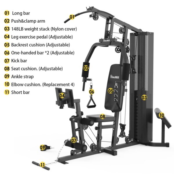 Home Gym SCM-1148L 148LB Multifunctional Full Body Home Gym Equipment for Home Workout - Image 16