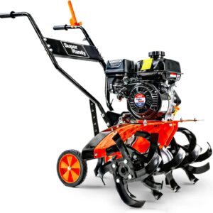 7HP 209cc Engine, Adjustable Tilling Width & Depth, Heavy-Duty Steel Tines for Garden Soil Prep, Landscaping & Weed Removal (Rear Tine Tiller)
