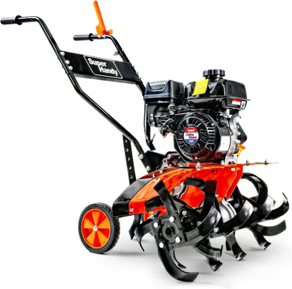 7HP 209cc Engine, Adjustable Tilling Width & Depth, Heavy-Duty Steel Tines for Garden Soil Prep, Landscaping & Weed Removal (Rear Tine Tiller)