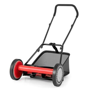 16 Inch Manual Lawn Mower for Yard, Garden