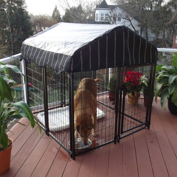 Lucky Dog 4' x 4' x 4.3' Uptown Welded Wire Dog Kennel w/ Waterproof Cover - Image 27