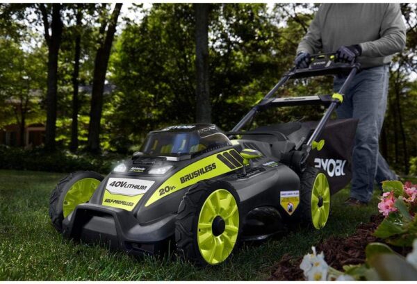 20" RY40190 40-Volt Brushless Lithium-Ion Cordless Battery Self Propelled Lawn Mower with 5.0 Ah Battery and Charger Included - Image 3
